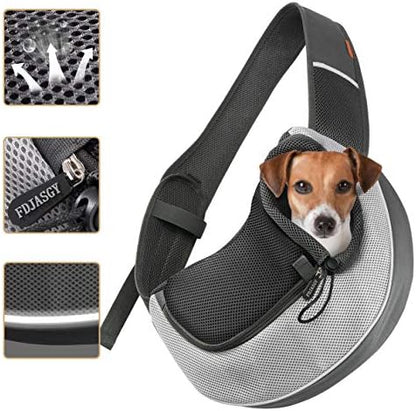FDJASGY Pet Sling Carrier for Small Dogs Cats,Breathable Mesh Travelling Hand Free Puppy Backpack with Pouch and Adjustable Strap Carrier - Image 2