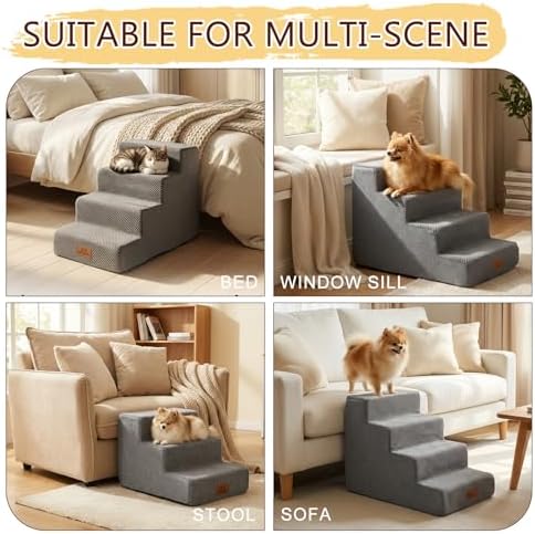 Dog Stairs for Small Dogs, 3-Step Pet Stairs for Couch, 2-Pack 13.6" - Image 5