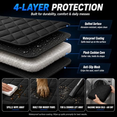 Dog Car Seat Cover & Protector, Pet Back Seat Cover for Cars & SUVs, 52" - Image 5