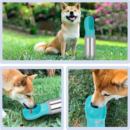 Portable Dog Water Bottle, 14 OZ Stainless Steel Pet Water Dispenser - Image 7
