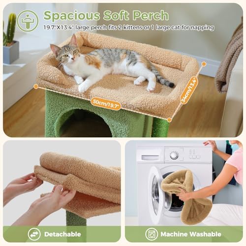 PAWZ Road 26”Cat Tower Cactus Cat Tree for Small Space - Image 3