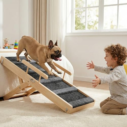 Upgraded Dog Ramp for Couch, Foldable Wooden Pet Ramp, Portable Pet Steps - Image 2