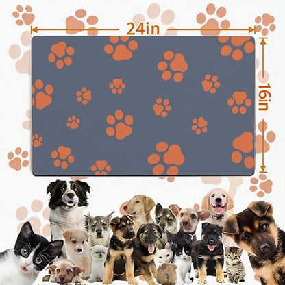 Pet Feeding Mat Dog Cat Food Mat Absorbent No Stains Quick Dry Rubber Bottom Anti-Slip Water Bowl Mats Easy to Clean for Indoor Pet Placemats Water Dispenser Mat - Image 7