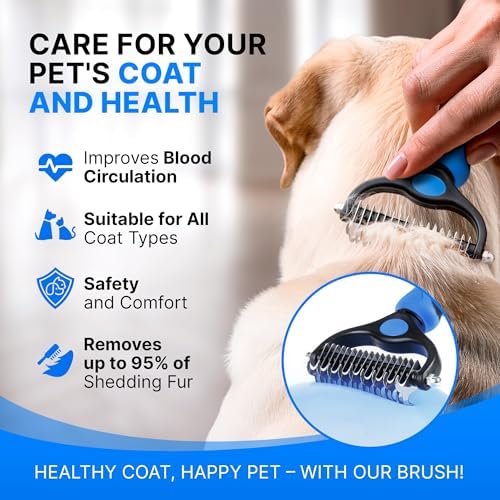 Undercoat Rake for Dogs, Dog Grooming & Deshedding Brush for Double Coats - Image 3