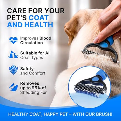 Undercoat Rake for Dogs, Dog Grooming & Deshedding Brush for Double Coats - Image 3