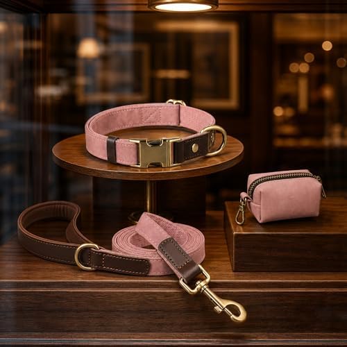 Didog PU Leather Dog Poop Bag Holder, Easy-Pull with Metal Clip, Pink - Image 6