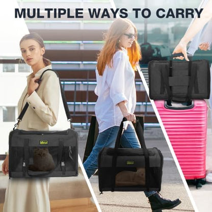 Cat Carrier 20"x13"x13", Foldable Soft-Sided Travel Pet Bag - Image 6