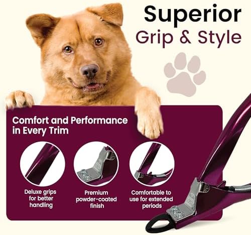Resco Guillotine Dog Nail Clippers for Large Dogs, Color Series, Raspberry Red - Image 4