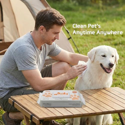 Pet Grooming Wipes, Jumbo Size 8" x 9", Lick-Safe, Alcohol-Free Deodorizing Wipes for Dogs & Cats with Sensitive Skin (Unscented, 50 Grooming Wipes) - Image 3