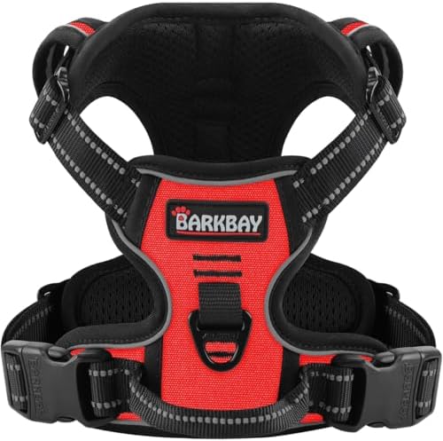 BARKBAY Dog Harness for Medium Sized Dog No Pull 2 Leash Clips Dog Vest by BARKBAY