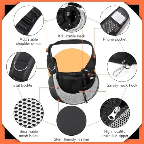 YUDODO Pet Sling Carrier for 2-5 lbs Small Dogs Cat Puppy Crossbody Carrier - Image 4