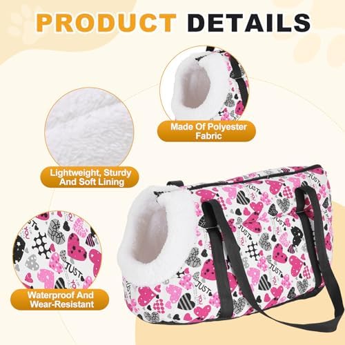 Dog Purse Carrier with Crossbody Strap, Breathable and Portable, Little Dog Sling Carrier, (15.7" x 5.9" x 8.7", White Red Black), Intended for Hiking/Camping/Traveling - Image 3
