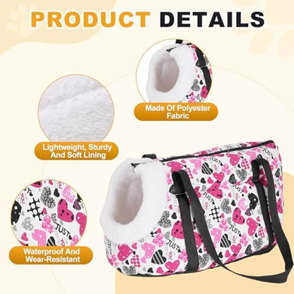 Dog Purse Carrier with Crossbody Strap, Breathable and Portable, Little Dog Sling Carrier, (15.7" x 5.9" x 8.7", White Red Black), Intended for Hiking/Camping/Traveling - Image 3
