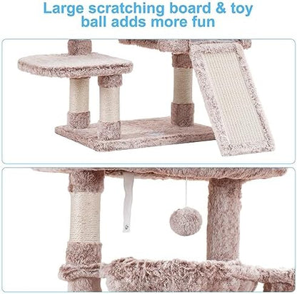 Hey-brother Cat Tree Tower with Large Bed, Hammocks, Scratcher, MPJ006SMU - Image 7
