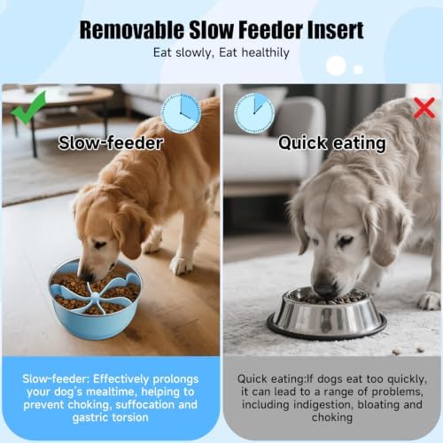 3-in-1 Stainless Steel Slow Feeder Dog Bowl with Lick Mat Storage Lid - Image 4