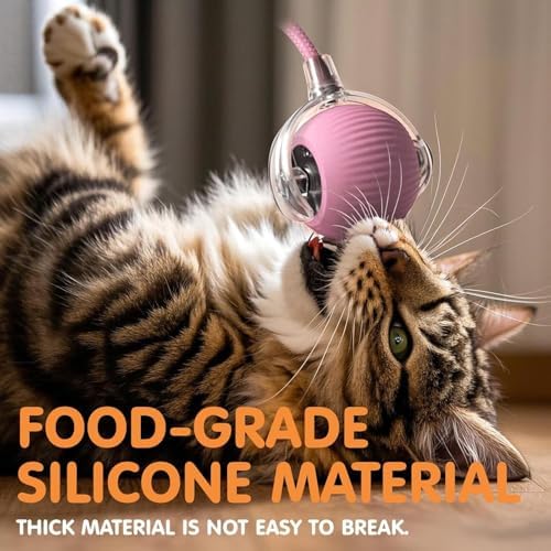 Durable Interactive Cat Toys for Indoor Cats, Smart Automatic Cat Chase Ball Toy, Upgraded Speedy Tail Kitten Toy for Bored Indoor Adult Pets (Pink, 01) - Image 5