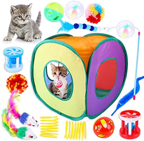 Cat Play Tunnel,Occupiedpet Collapsible Cube Tent with 3 Entry Points by Occupiedpet