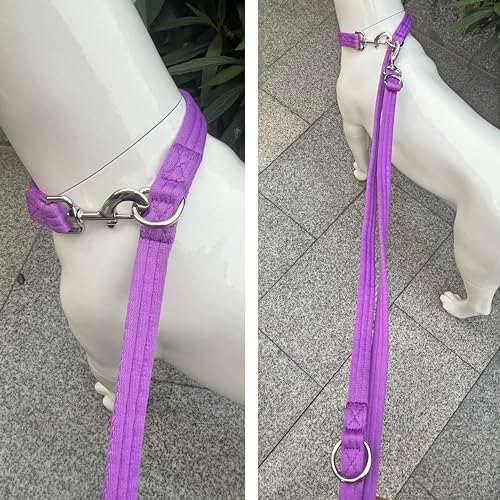 Multifunctional Double Ended Dog Leash,for Obedience Training Or Distance Work Easy to Use,Lightweight,Soft&Durable Convertible Hands Free,Crossbody,Over Shoulder(Purple, 2M*2.5CM) - Image 4