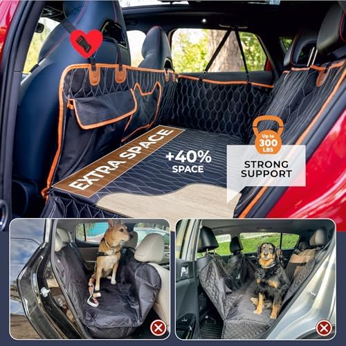 Dog Seat Cover for Back Seat | Extended Dog Car Seat Cover for Back Seat, Car Seats for Pets, Waterproof, Durable, Extra Space with Hard Bottom, Pet Seat Protector for Dogs - Image 4