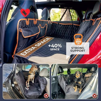 Dog Seat Cover for Back Seat | Extended Dog Car Seat Cover for Back Seat, Car Seats for Pets, Waterproof, Durable, Extra Space with Hard Bottom, Pet Seat Protector for Dogs - Image 4