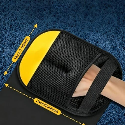 Pet Hair Remover Glove for Dogs and Cats - Reusable Electrostatic Hair Removal Mitt for Furniture, Couch, Carpet, Car Seat, and Clothing (Black Yellow, 1 Pack) - Image 3