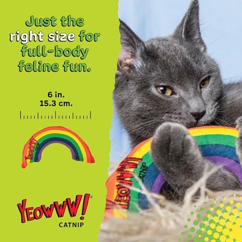 Yeowww! Catnip Rainbow Toy for Cats - Colorful Arch Shape - Durable Cotton Twill - Made in the USA - Stuffed with Organically Grown Catnip - Image 5