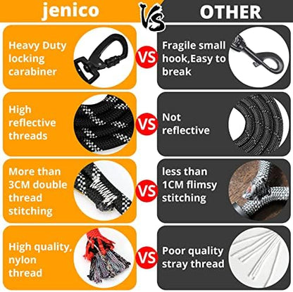 Long Dog Leash 15 FT: Heavy Duty Rope Leashes for Dogs Training with Swivel Lockable Hook Reflective Threads Bungee and Padded Handle - Dog Lead for Large Small Medium Dogs Outside Walking Hiking Red - Image 4