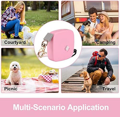 Retractable Dog Leash for Small Dogs Cats up to 11lbs with 6.5ft Anti-Pull Strong Nylon Tape, Hands Free, Mini and Portable Walking Leash with Wrist Strap, One-Hand Brake, Pink Square - Image 5