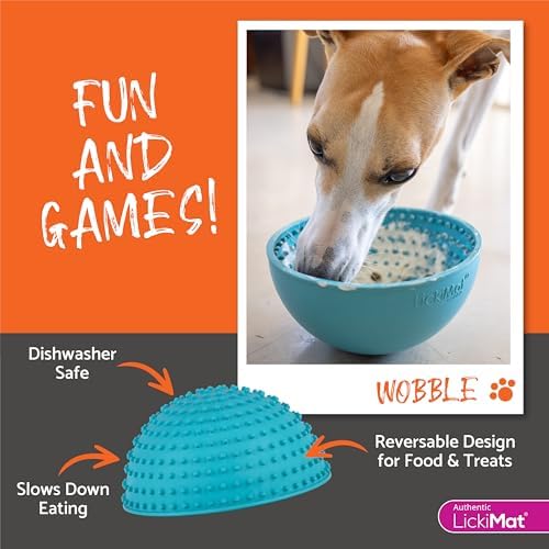 LickiMat Wobble, Dog Slow Feeder Bowl Lick Mat, Boredom Anxiety Reducer; Perfect for Food, Treats, Yogurt, or Peanut Butter. Fun Alternative to a Slow Feed Dog Bowl, Orange - Image 6