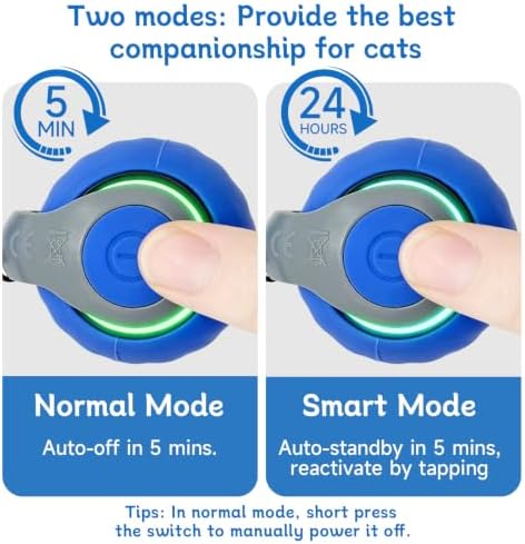 Interactive Cat Toy Ball - Automatic Moving Cat Ball for Indoor Cats with 3 Tails, Rechargeable Silent Kitten Toy for Boredom & Exercise, Rolling Ball Toy with 2 Modes & 2 Speeds. - Image 4