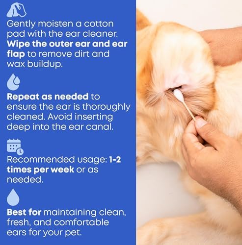 Cat & Dog Ear Cleaner Drops & Wash Solution - Yeast Otic Infection Treatment & Itchy Ear Relief for Pet - Wax Remover & Flush Remedy for Any Pets - Image 5