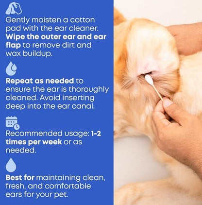 Cat & Dog Ear Cleaner Drops & Wash Solution - Yeast Otic Infection Treatment & Itchy Ear Relief for Pet - Wax Remover & Flush Remedy for Any Pets - Image 5