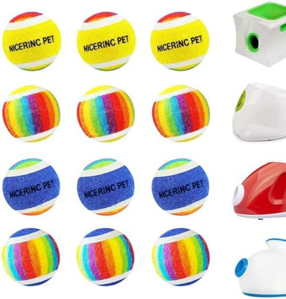 X-Small Dog Tennis Balls Dog Toys Ball 1.5" Pack of 12, Fit Ball Launchers by NICERINCPET
