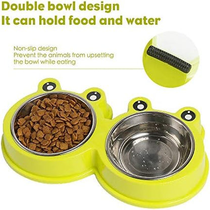 Stainless Steel Dog Cat Food and Water Bowls, Non-Slip Double Pet Feeder - Image 5