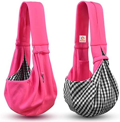Tomkas Dog Cat Carrier Sling Classic Pocket & Classic Strap(M,Rose red) - Image 6