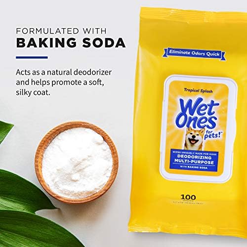 Wet Ones for Pets Deodorizing Dog Wipes, Tropical Splash, 100 Count, 3-Pk - Image 3