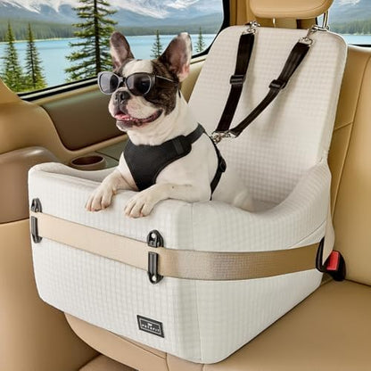 PETSFIT Pet Car Seat with Patented Safety System, 5" Elevated Cushion by Petsfit