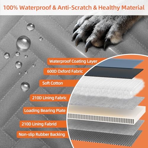 Back Seat Extender for Dogs,Hard Bottom Car Seat Cover for Dogs - Image 6