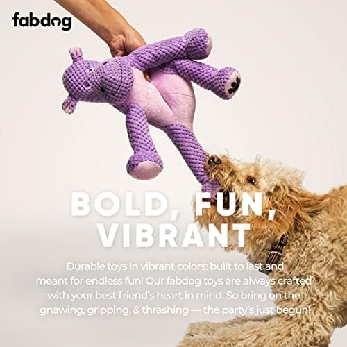 fabdog Floppies Plush Dog Toy - Cute & Durable Squeaky Dog Toys - Best Squeak Toy for Puppies and All Breeds | Ideal Pet Gift| Large Hippo - Image 4