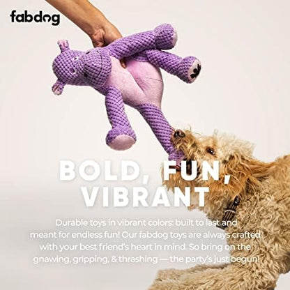fabdog Floppies Plush Dog Toy - Cute & Durable Squeaky Dog Toys - Best Squeak Toy for Puppies and All Breeds | Ideal Pet Gift| Large Hippo - Image 4