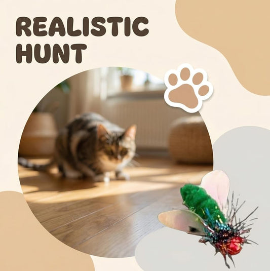 Feather Cat Toy Attachments - 2 Pcs Handmade Simulation Insects Natural Small Flies - Cat Toy Wand Refills - Mini Insects Cat Lures Wand Attachment Replacement for Kitty Kitten Indoor - Image 2
