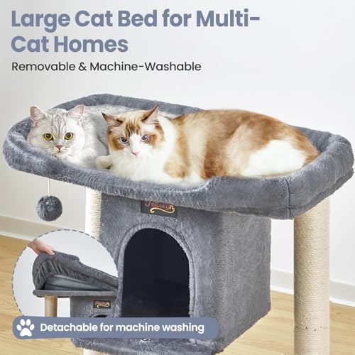 Cat Tree Tower Scratching Post for Indoor Large Adult Cats with Perch Bed - Image 2