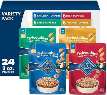 Blue Buffalo Delectables Variety Pack Dog Food Topper, 3 oz, 24 ct by BlueBuffaloCompanyLtd