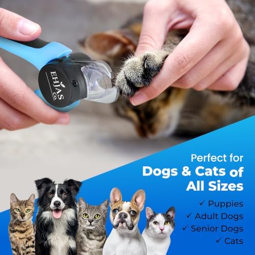 Professional Dog Nail Clippers with Nail Trapper, LED Light, Extra Sharp Blade for Thick Nails, Safety Guard, Safety Lock & Nail File, Pet Nail Trimmer for Small, Medium & Large Dogs & Cats - Image 6