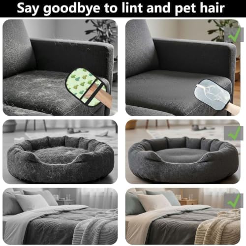 Crocodile Pet Hair Removal Glove Brush Pet Hair Remover Tool for Carpet - Image 3