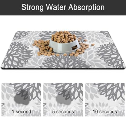 Dog Food Mat for Floors, Absorbent Pet Cat Food Bowl Mat, 17x27 in - Image 6
