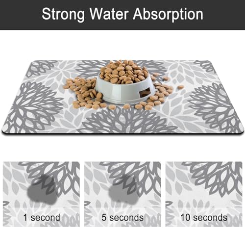Dog Food Mat for Floors, Absorbent Pet Cat Food Bowl Mat, 16x24 in - Image 6