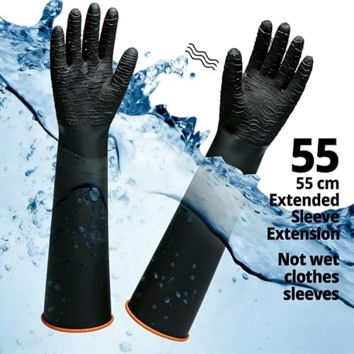YOFANG 22" Long Sleeve Pet Grooming Bathing Gloves Waterproof - Image 7