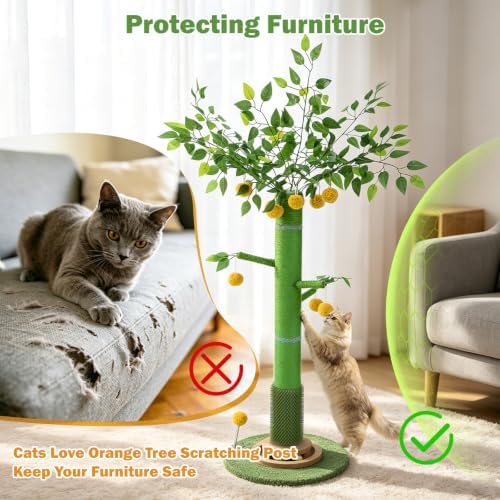 50" Extra Tall Cat Scratching Post for Large Cats, Heavy Duty Scratch Tree - Image 6