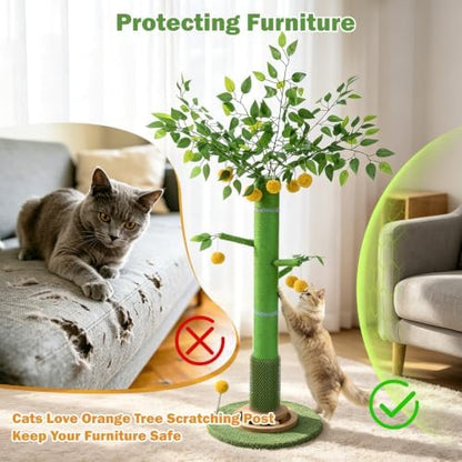50" Extra Tall Cat Scratching Post for Large Cats, Heavy Duty Scratch Tree - Image 6